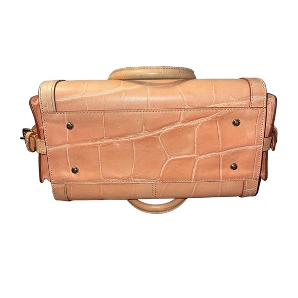 Vintage Dooney & Bourke Peach Medium Side Pocket Satchel Hand Bag Made In Italy - Picture 10 of 15